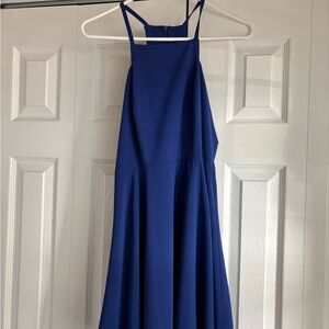 Lulu's Royal Blue Halter Midi Dress